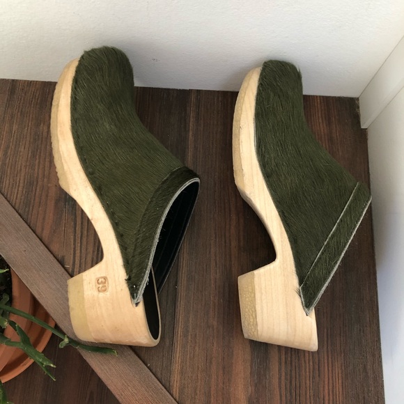 No.6 Old School Clog Mid Heel in Forest Pony, 39 - Picture 10 of 14